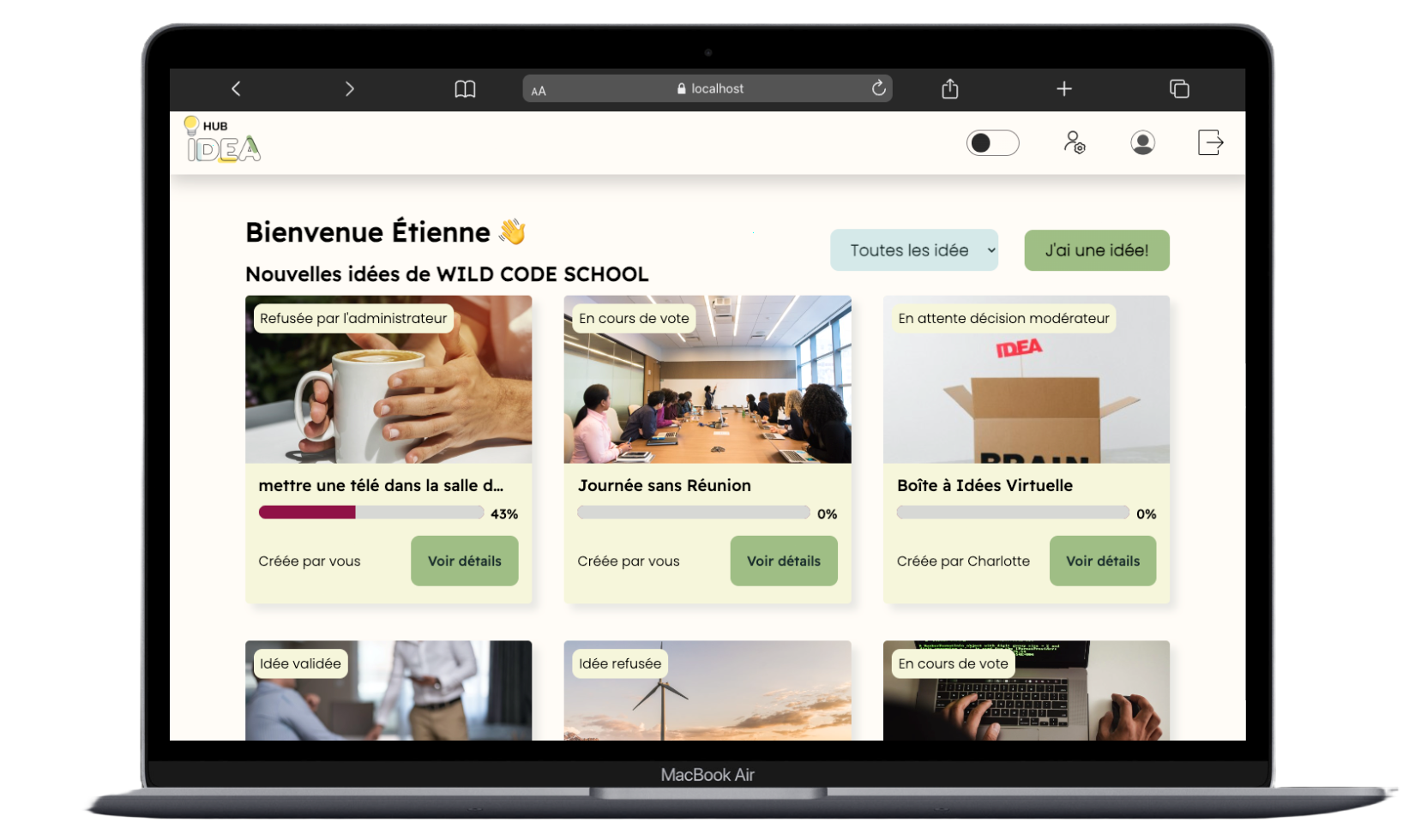 Hub Idea version desktop